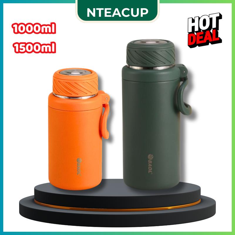 Bình Giữ Nhiệt BaoL L37 Inox 304 Dung Tích 1000ml - 1500ml tích hợp lõi lọc trà Quai Xách Giữ Nhiệt đến 15-18 Tiếng