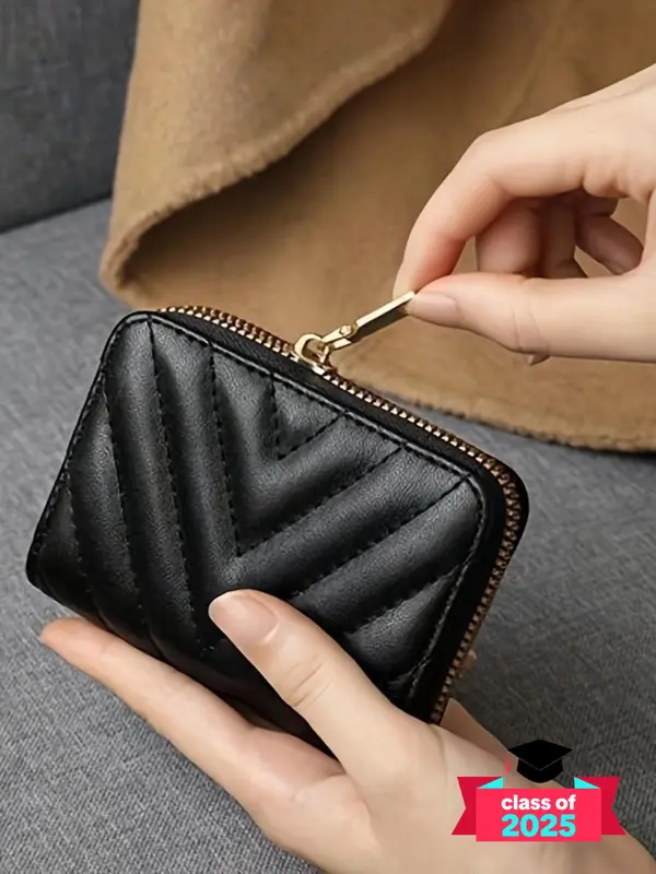 Women's Minimalist Plain Color Card Holder, Fashionable PU Leather Card Holder, Casual Trendy Versatile High-quality Daily Wallet 0
