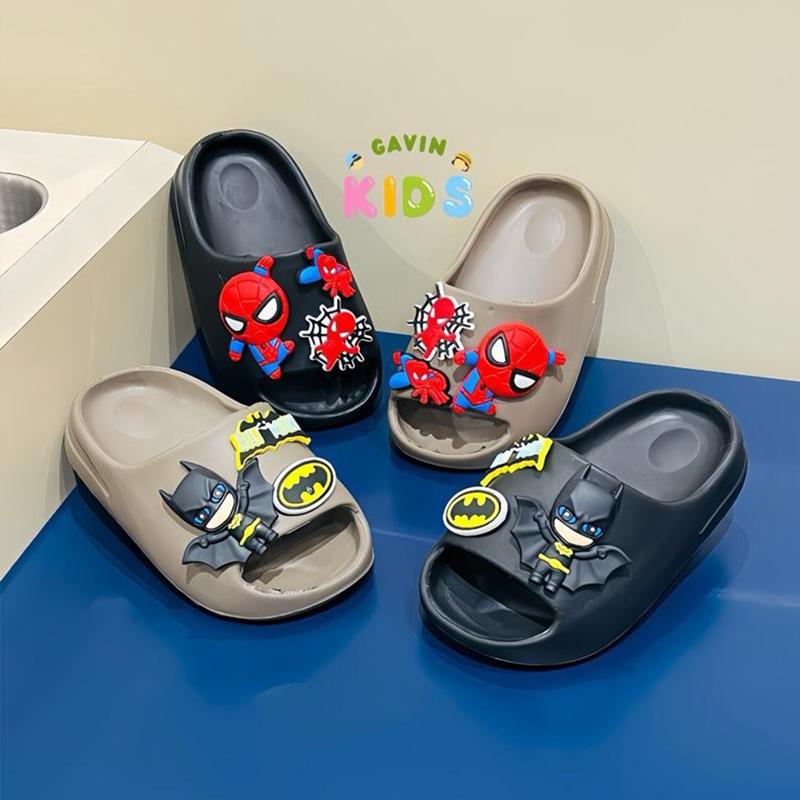 [Form to lùi size] Dép lê Batman, Siêu Nhân nhẹ, êm mềm, chất EVA chống trơn trượt cho bé trai 3-12 tuổi