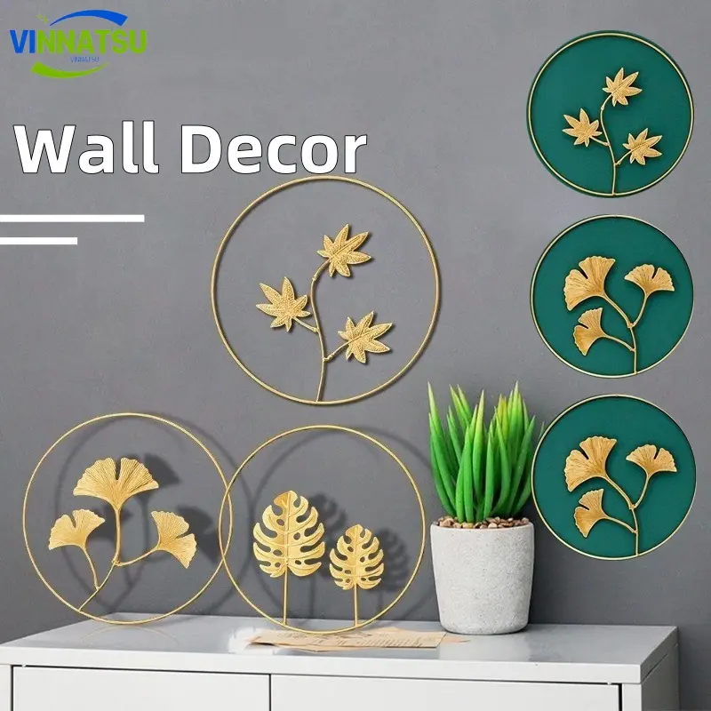 [Vinnatsu]Wall Decor Hiasan / Dinding Besi Metal Leaf Wall Art Decor/WALL Decor Nordic Dinding Besi Sofa Ruang Tamu 0