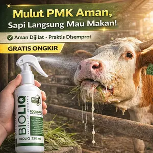 BIOLIQ OBAT UNTUK PMK SAPI 100% ORIGINAL. AMPUH DALAM HITUNGAN MENIT SAPI KEMBALI MAKAN . SPRAY 250ML