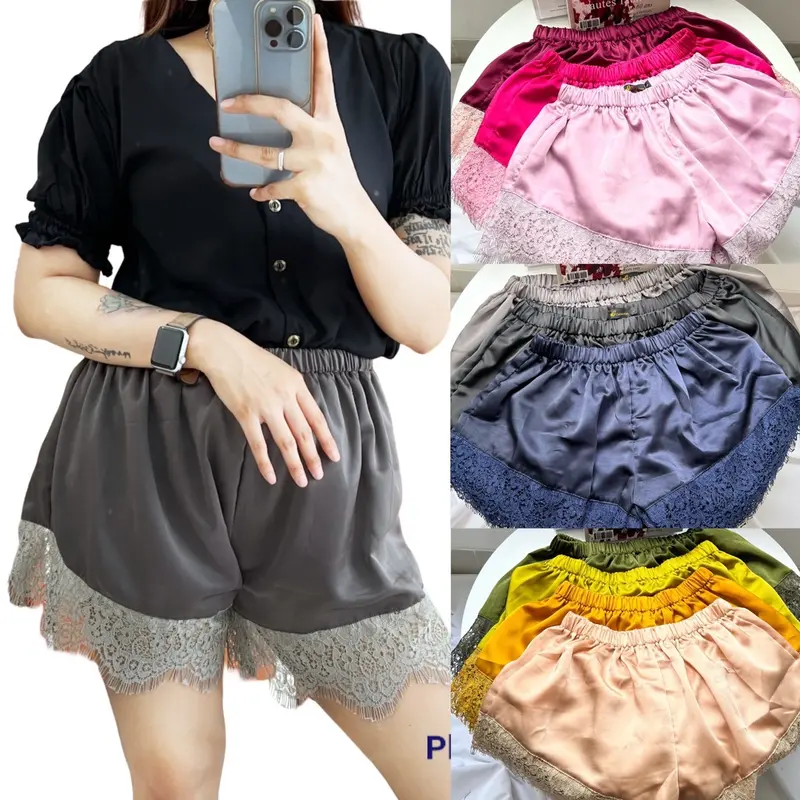 Celana pendek silk wanita murah 100rb 5pcs   - celana pendek silk 1