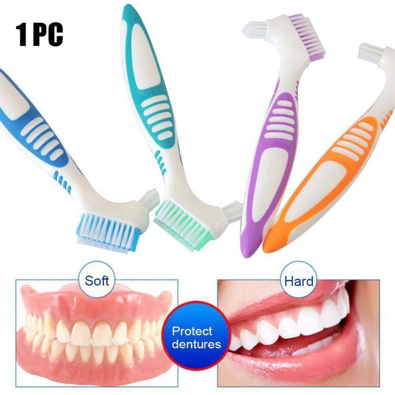 Denture Brush False Teeth Cleaning Tools Double-Sided Multi-Layered ...