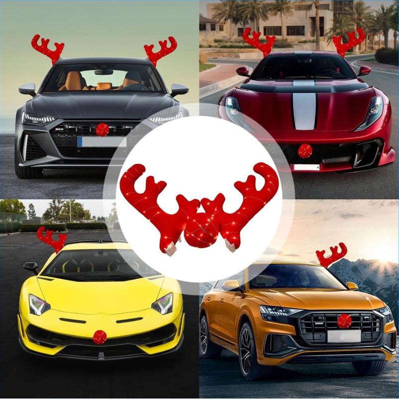 Bộ Sừng Tuần Lộc Trang Trí Noel Xe Ô Tô Xe Hơi Mùa Giáng Sinh