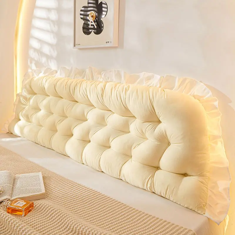 Đệm Đầu Giường, Túi Mềm, Tựa Lưng Lớn, Chất Liệu Gai Dầu, Thích Hợp Cho Ký Túc Xá Nữ, Đệm Thắt Lưng, Phong Cách Ins, Có Dây Đeo Cố Định 3