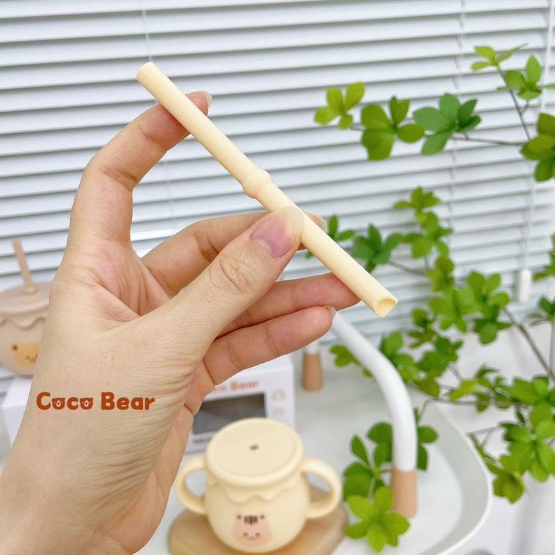 Product Introduction of Cốc Tập Hút Silicon CoCo Bear, Cốc Tập Uống Bằng Silicon Có Tay Cầm Cho Bé 6