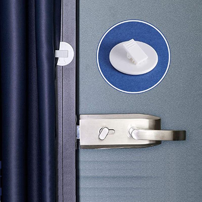 Product Introduction of Shower Curtain Clips Shower Windproof Splash Guard Self Adhesive Curtain Clips Home Decoration Accessories For Living Room 22