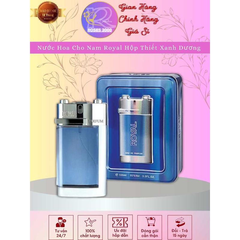 Nước Hoa Nam Royal Xanh Dương 100ml - Sang Trọng & Lịch Lãm ( Lưu Hương 4-6 tiếng )