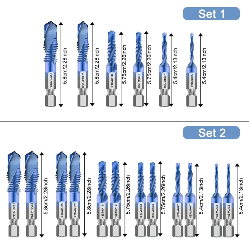 Spiral Drill Bit Set, High Speed Steel Drill Bit Set, Hex Shank Twist Drill Bit, Power Tool Accessories for Drilling, Home Accessories 2