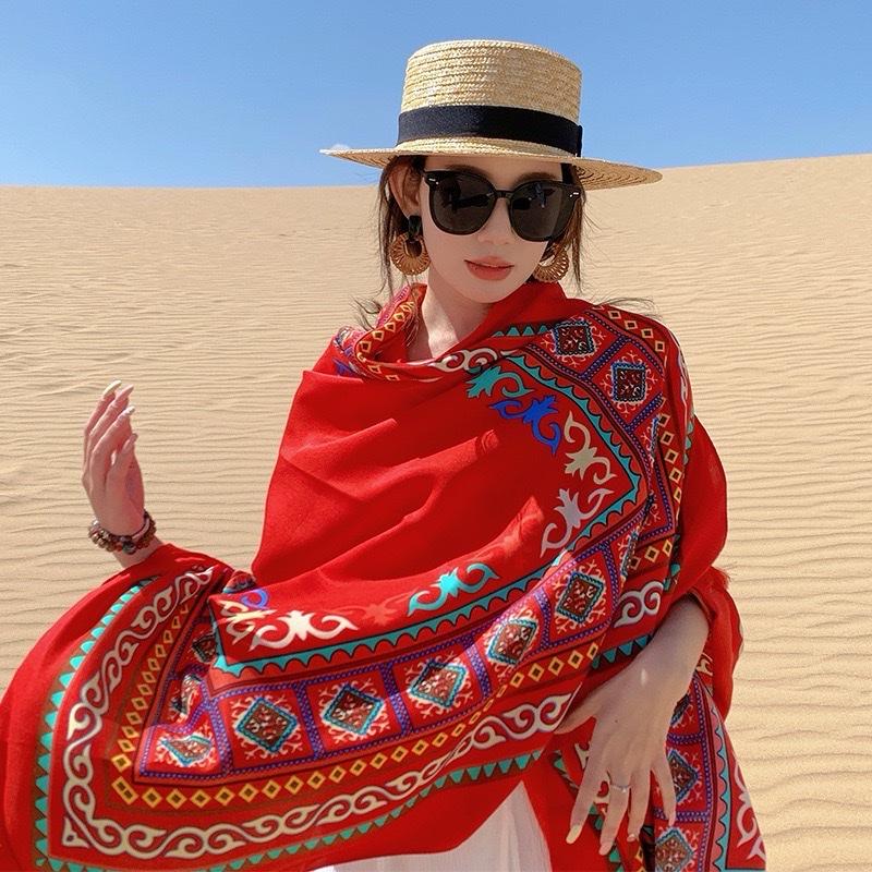  Khăn choàng đa năng thổ cẩm xinh xắn mềm mại  BH2  Hoa Quàng Cổ Voan Choàng Cổ 