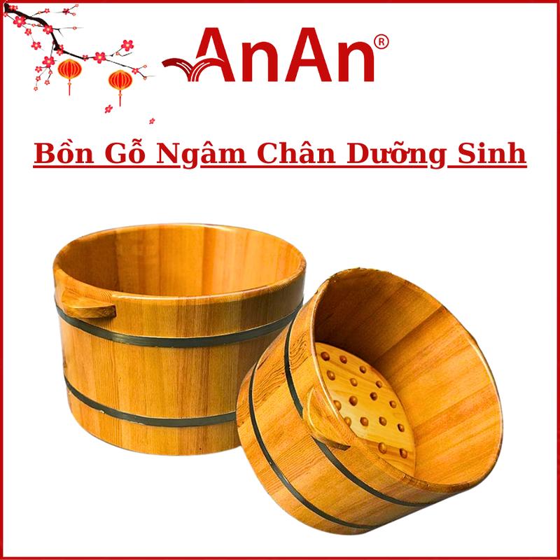 Chậu Gỗ Hạt Ngâm Chân Gằng Gỗ Thông Kích Thước 35x32x23