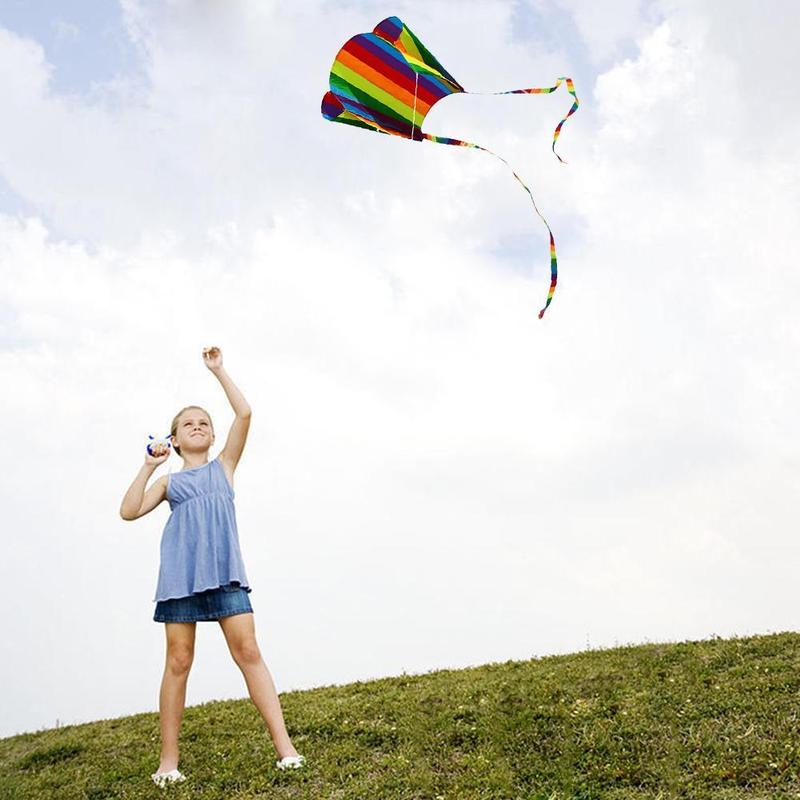 Product Introduction of Outdoor Family Games Rainbow Small Pocket Kite + Colorful Twin Tails. The Small Bag Is Easy For C0O2 13