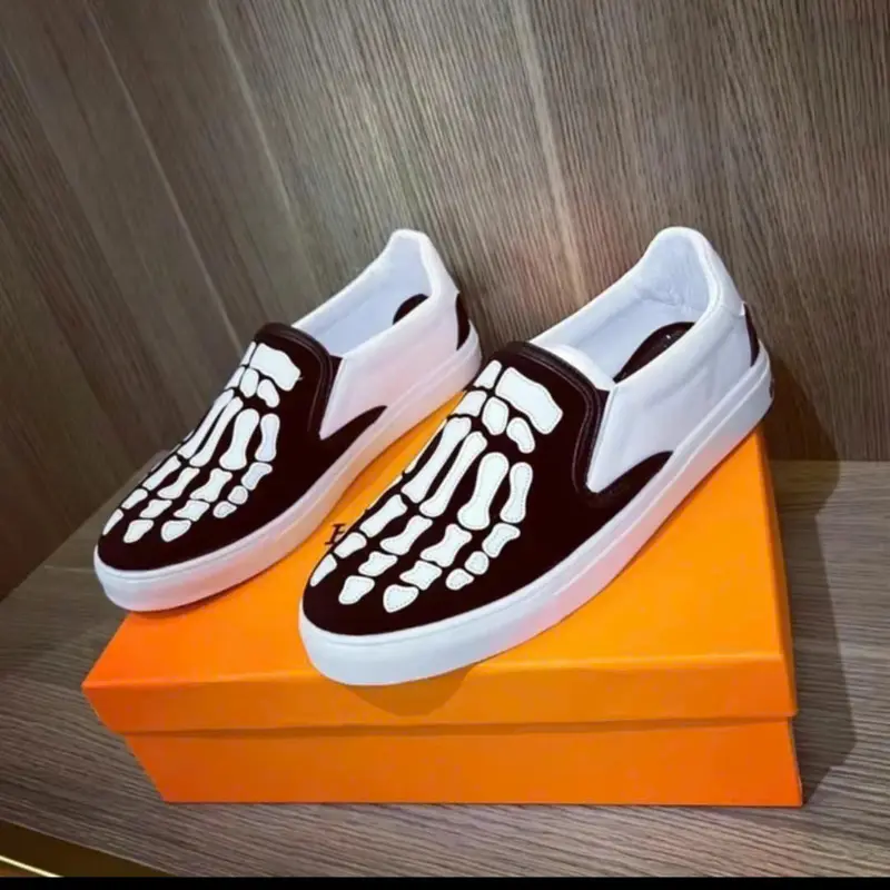 Giầy nam nữ họa tiết XƯƠNG BÀN CHÂN da mềm Đủ size 36-43 Shoes 2
