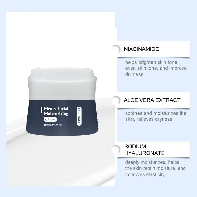 Men's Facial Moisturizing Cream, Hydrating Face Cream, Moisturizing Face Cream, Face Lotion for Men, Skin Care Product for Men 5