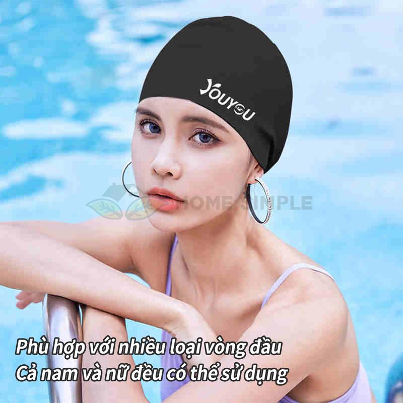 [Gửi hàng từ việt nam]Mũ Bơi Mũ Bơi Mũ Silicon Nam Nữ Người Lớn Ngăn Ướt Tóc Mũ Bơi Che Tai 3