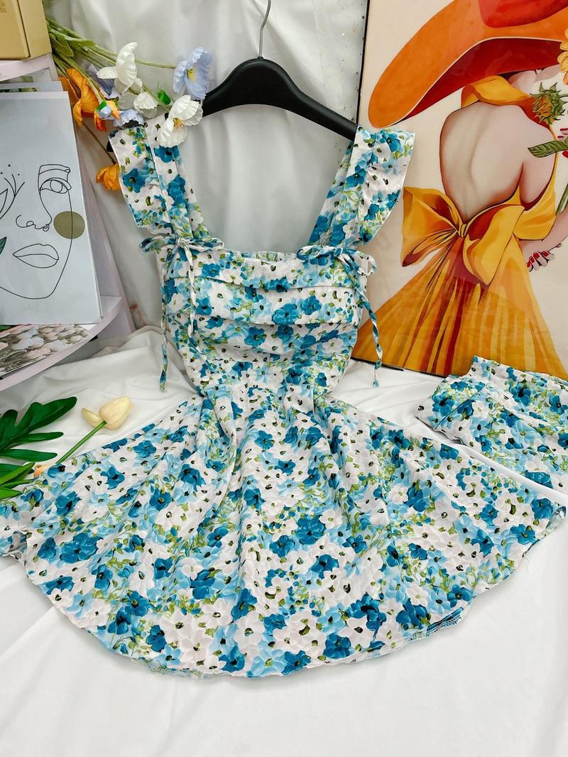 Product Introduction of Set đầm ngắn cánh tiên cột nơ, có mút. Dáng trên gối (kèm quần) 17