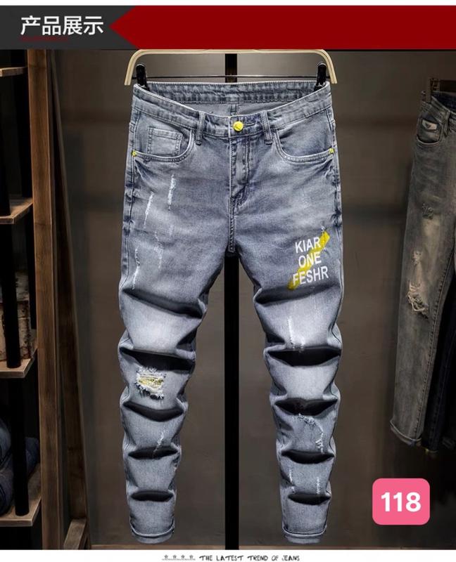 (HÀNG MỚI) Quần jean nam dài ống suông form slimfit rách nhẹ gối co giãn đa chiều Menswear Pants Cotton 0