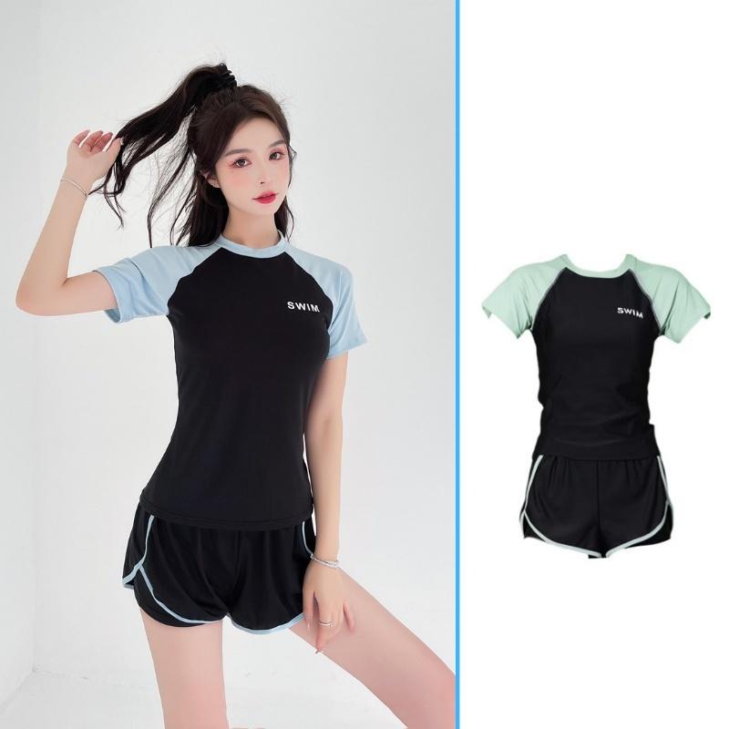 Bikini Đồ Bơi Nữ 2 Mảnh Kín Đáo Đùi Ngắn Tay Đi Biển Hàn Quốc  Cách Thể Thao Du Lịch Đẹp Co Giãn Ôm vừa vặn và thoáng khí