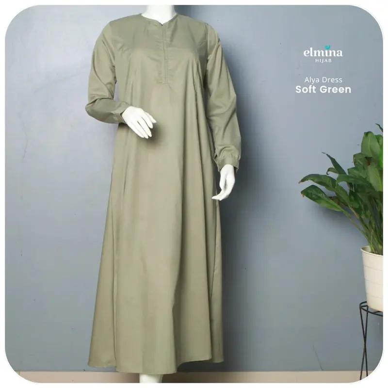 Gamis polos Gamis toyobo Gamis busui Alya Series by elmina Muslim 1