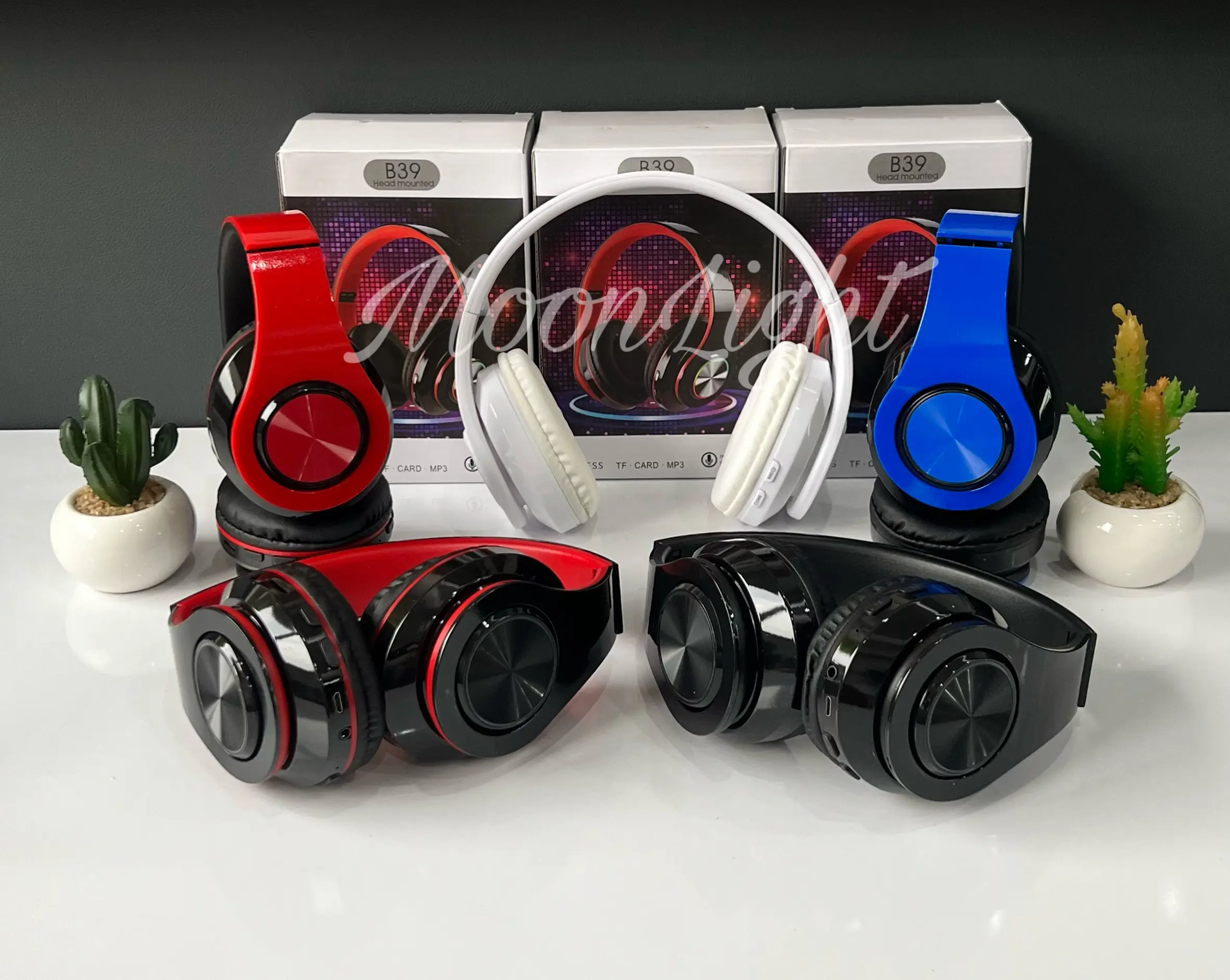 Wireless Headset Bluetooh LED V5.0 Bisa Slot Memory B39
