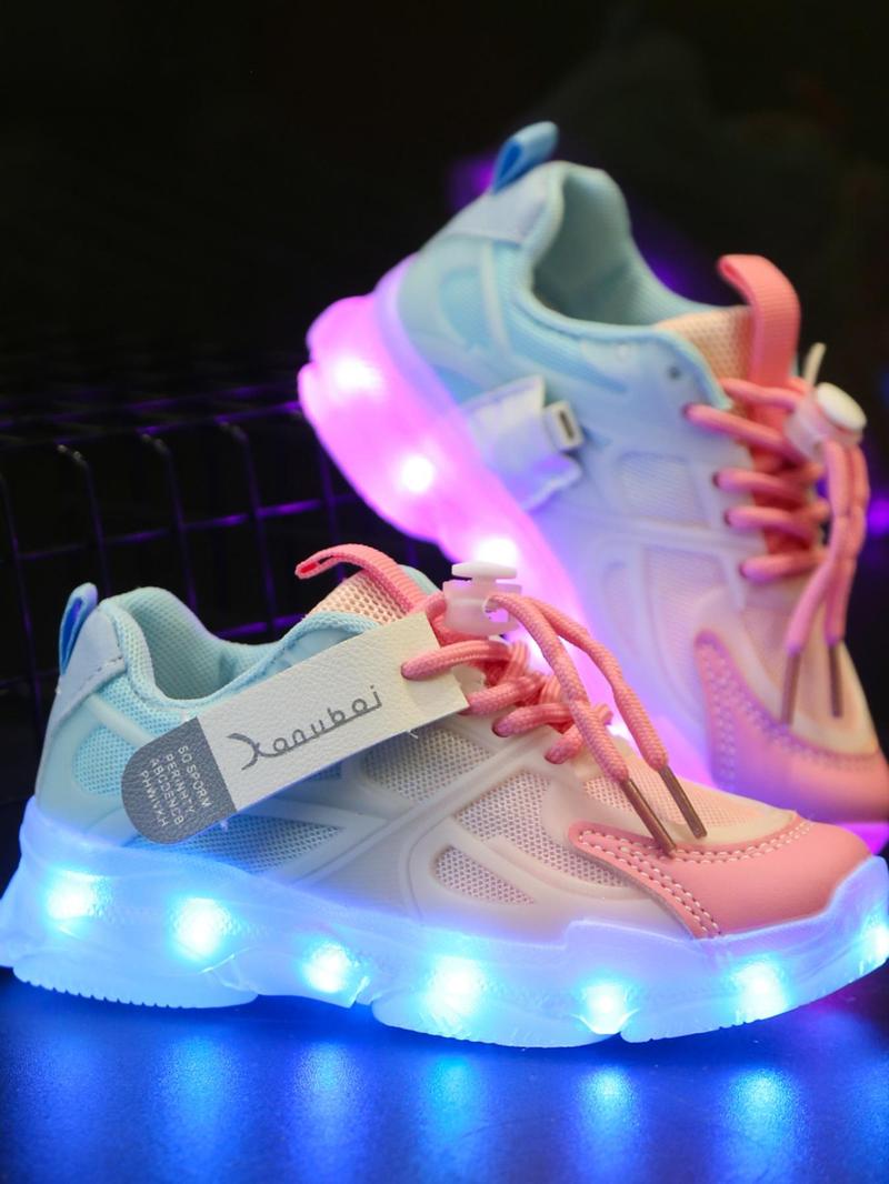Product Introduction of Usb Rechargeable Led Light Up Sneakers, Fashionable Breathable Comfortable Sports Running Shoes, Cute Colorful Light Up Shoes for Boys & Girls, Shoes for Christmas List, Athletic 2