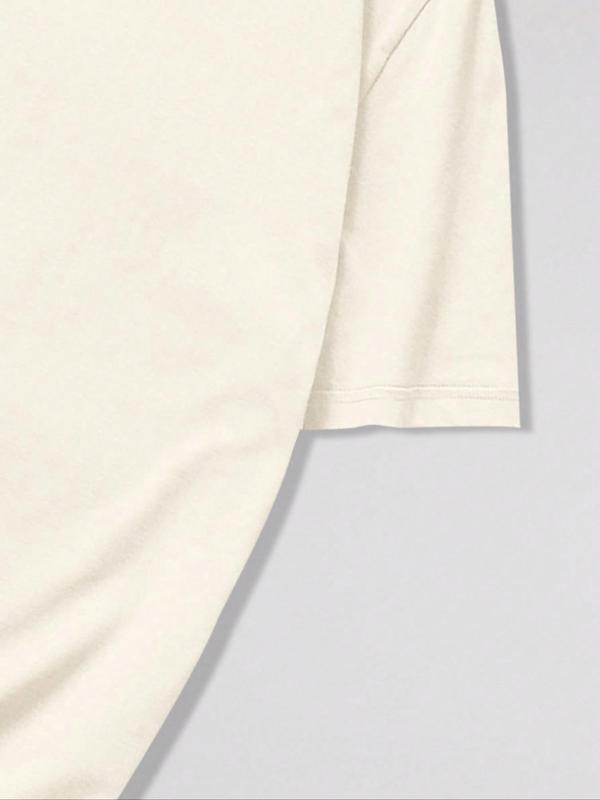 Men's Regular Fit Round Neck Drop Shoulder Graphic Tee, Summer Clothes Creative Print Crew Neck Short Sleeve T-shirt for Summer, Fashion Casual Men's Clothes for Daily Wear 6