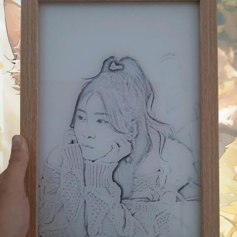 Tranh led, tranh tráng gương, in theo yêu cầu, có điều khiển đèn, kích thước A4 (20x30cm) A5 (18x23cm), tranh để bàn, treo tường. hộp ảnh khung