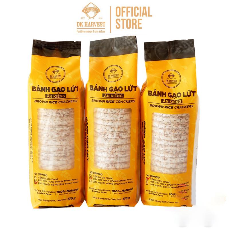 Bánh Gạo Lứt Ăn Kiêng - Combo Bánh Gạo Lứt 3 vị Snack Ăn Vặt Ăn Vặt Food
