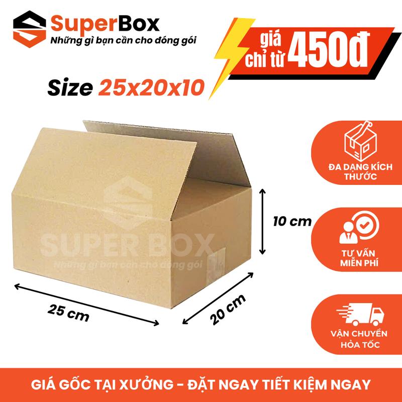  25x20x10 COMBO 10 Hộp carton đóng hàng Super Box hộp thùng carton bìa giấy cứng cáp 