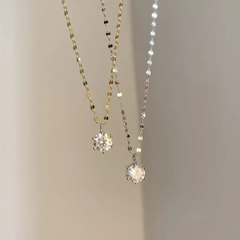 Mặt Dây Chuyền Moissanite, Thật 1 Carat D Màu, Dành Cho Nữ, Mạ Vàng 18K, Bạc Sterling 100% 925, Thích Hợp Cho Tiệc Cưới, Quà Tặng Trang Sức Tinh Xảo