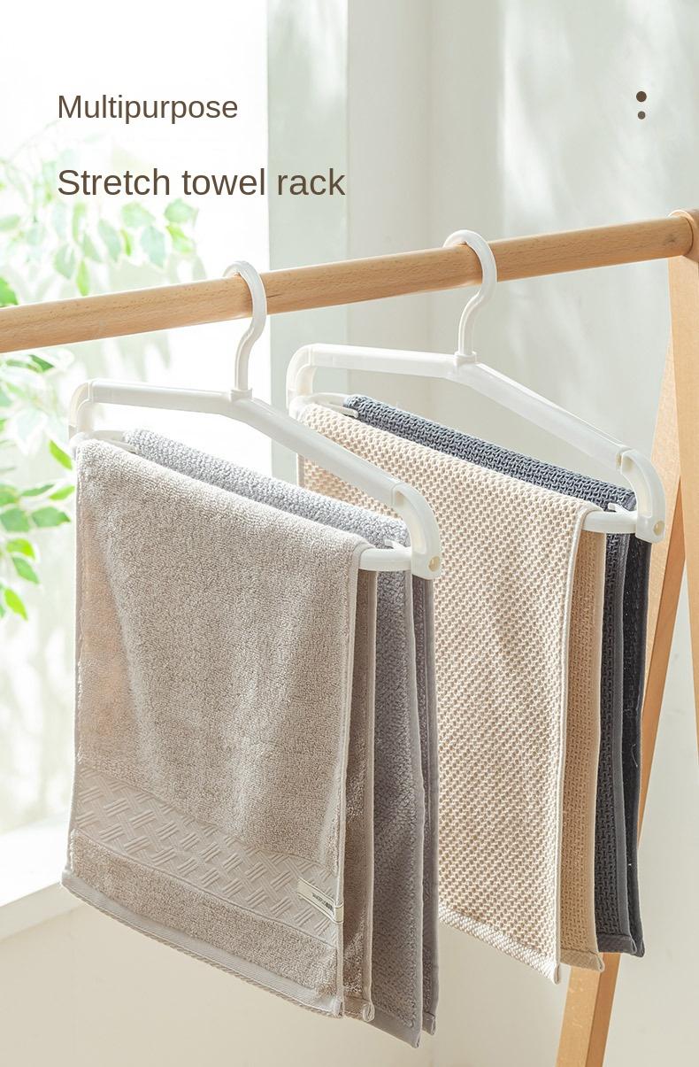 Product Introduction of Extendable Clothes Hanger - Stretchable Plastic Garment Rack for Bedding/Towels, Adult & Baby Use 0