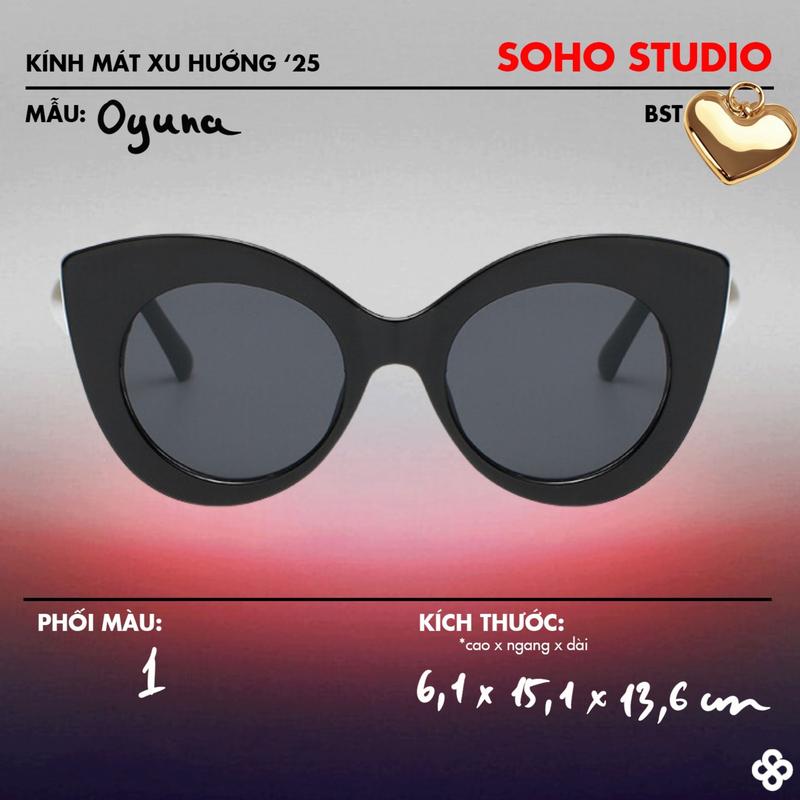   LIMITED  Kính mát OYUNA Soho Studio gọng tròn mắt mèo form oversize - Tặng kèm phụ kiện bao da - Mua 2 deal KHỦNG 
