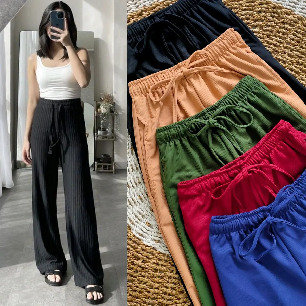 Kulot Wanita Knit Premium / Celana Kulot Kekinian