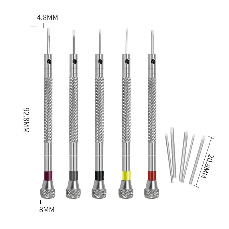 (Ready Stock)5pcs/set 0.8-1.6mm Steel Screwdriver for Watch Repairing ...