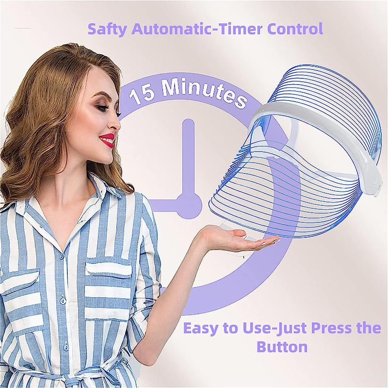 Portable 7 Color Light Beauty Mask, 1 Box Lightweight Facial Skin Care Mask & Accessories, Facial Beauty Instrument for Women & Girls 3