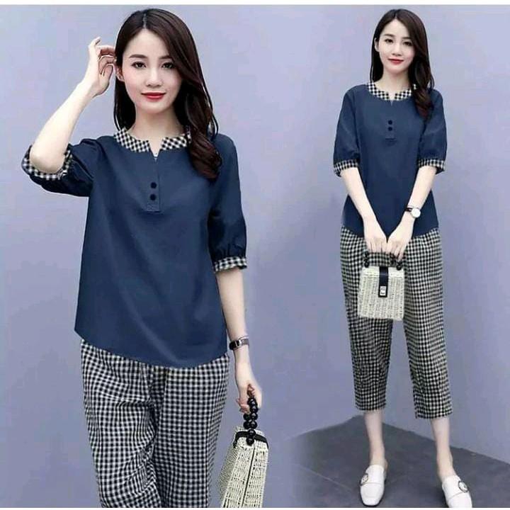 setelan wanita dewasa terbaru/baju one set viral/setelan wanita modern kekinian/pakaian wanita trend 3
