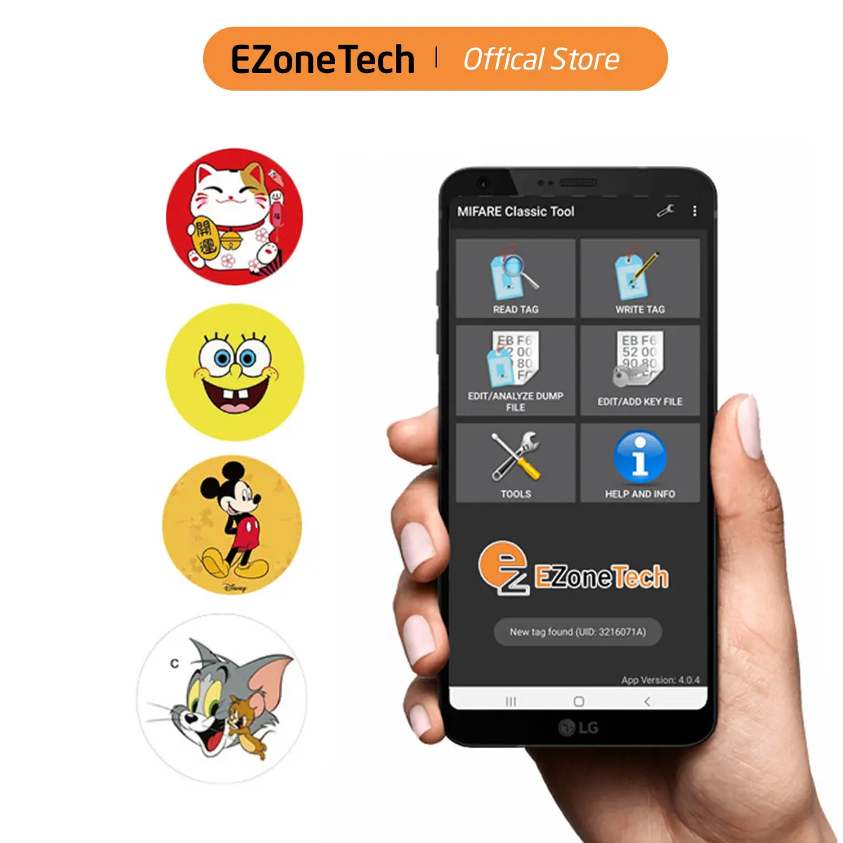 Thẻ Từ RFID Ghi Đọc Bằng Điện Thoại Android Tần Số 13,56Mhz Dán - EZoneTech