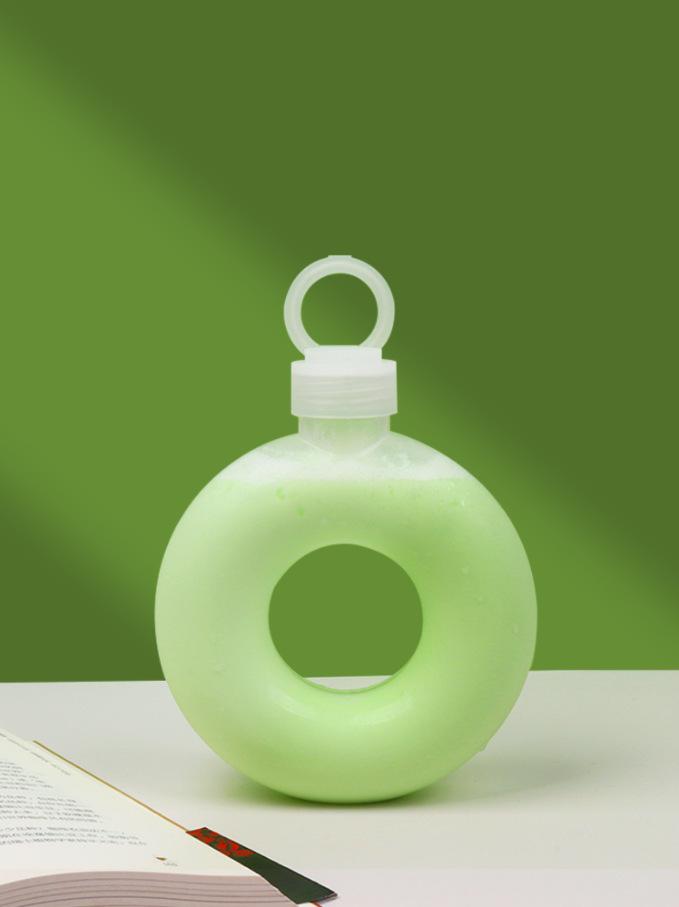 Product Introduction of 1Pcs Wholesale 500ML Donuts Water Bottle for Kids Cartoon Silicone Portable Travel Round Cup Portable Anti Fall Plastic Cup Kids Gift 4