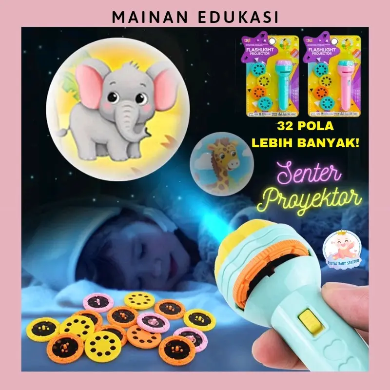 Mainan Edukasi SENTER Proyektor Led Anak Seru 32 POLA lebih banyak Plastik Toys