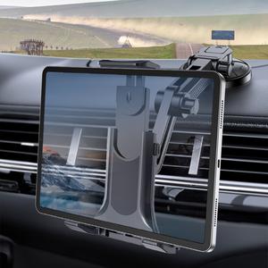 車用タブレットホルダー、強力な再利用可能な吸盤付き、伸縮式カーナビフォンマウント、4〜13インチのスクリーンに対応、タブレットと電話に最適、車載ホルダー