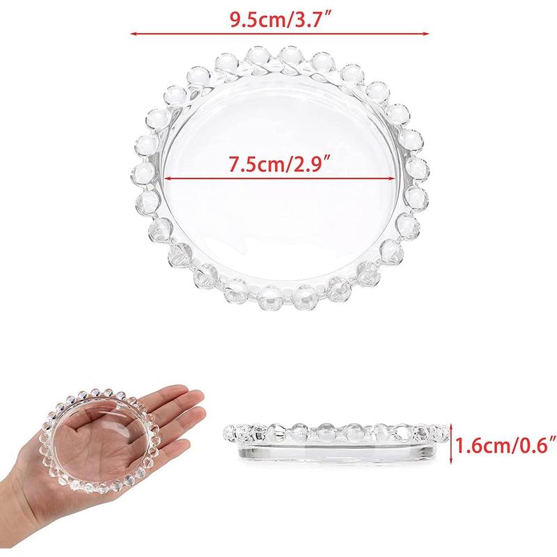Ly Đựng Nến Thủy Tinh. Đĩa Nến Tròn Đường Kính 9.5cm Decor Nhà Cửa Sang Trọng Decor Decor Phòng 1