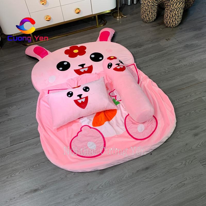 Nệm thú bông, giường hình thú ngộ nghĩnh cho bé size 1.1x1.6m ( combo 1 nệm 2 gối) 3