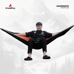 CREDIFOX Hammock Double Layer 140cmX240cm  Kapasitas 2 Orang - Tempat Tidur Gantung - Ayunan Camping