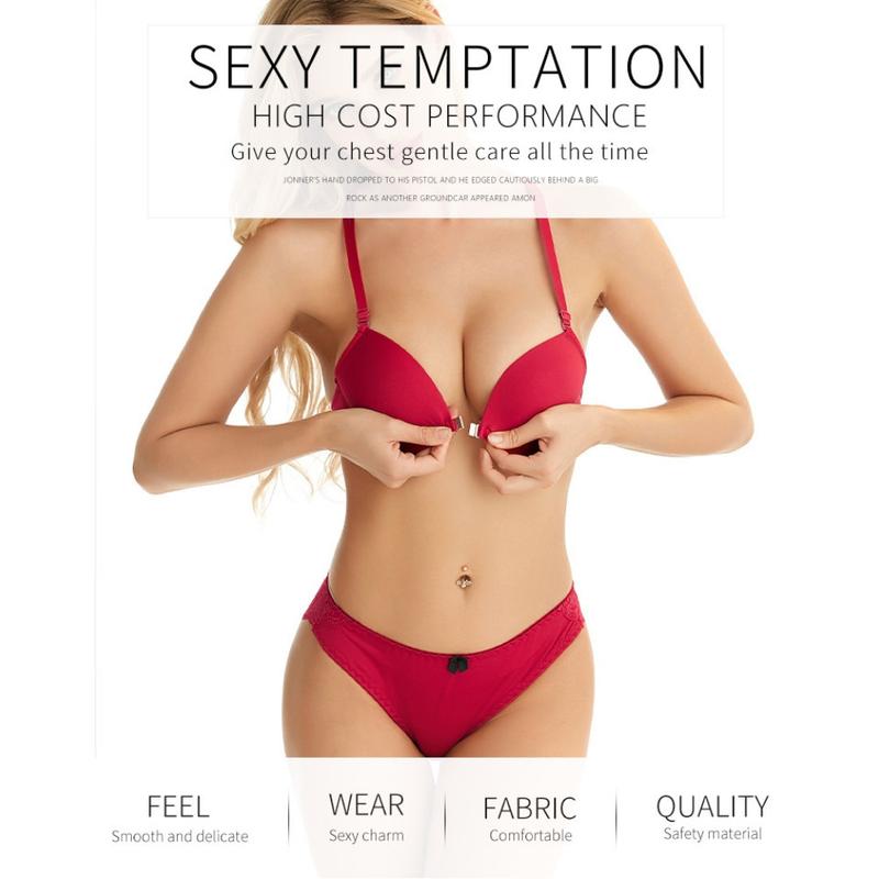 Hot Lace Stitching Bra & Panties, Back Cross Strap Hollow Bra & Panties Lingerie Set, Women's Lingerie & Underwear Womenswear Comfort 4
