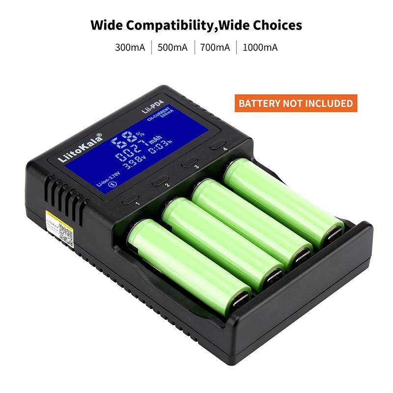 Bộ Sạc pin thông minh đa năng LiitoKaLa Lii-PD4 màn hình hiển thị LCD, sạc pin…
