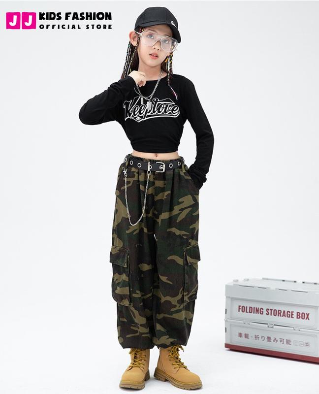 JJ Kids Fashion | Áo thun crop top thời trang trẻ em, áo croptop dài tay cho bé gái size từ 15 - 45kg | Extra Shipping 6