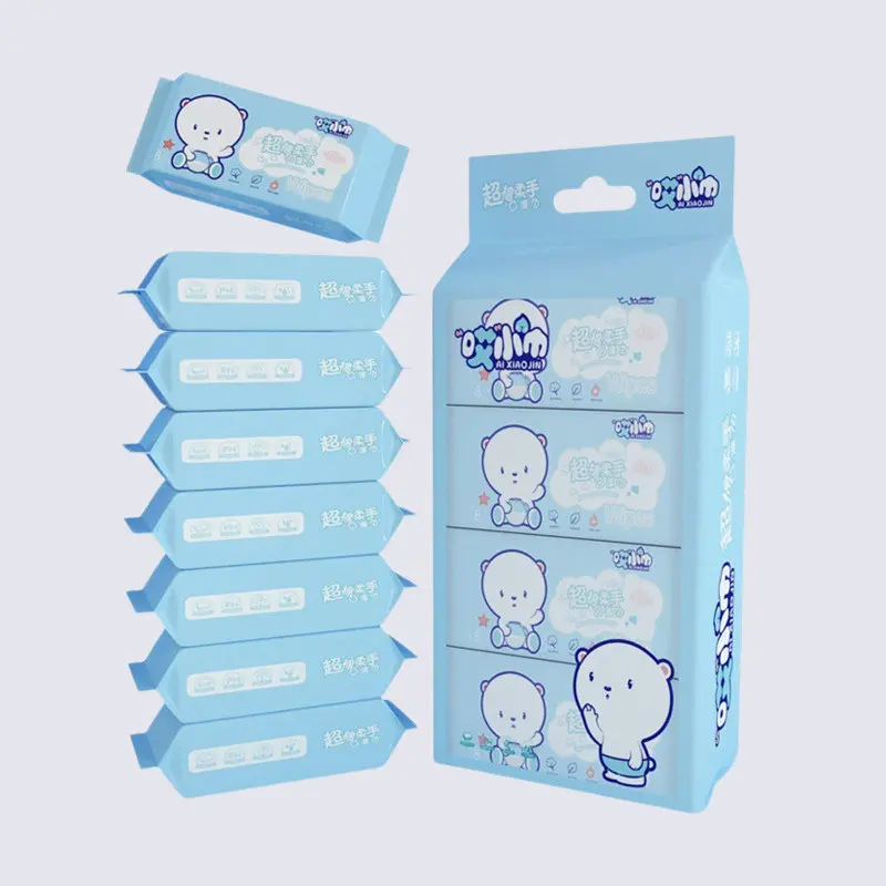1 Bịch khăn giấy ướt mini 80 tờ THUDO không cồn an toàn mọi loại da tiện lợi dễ dàng mang theo 6