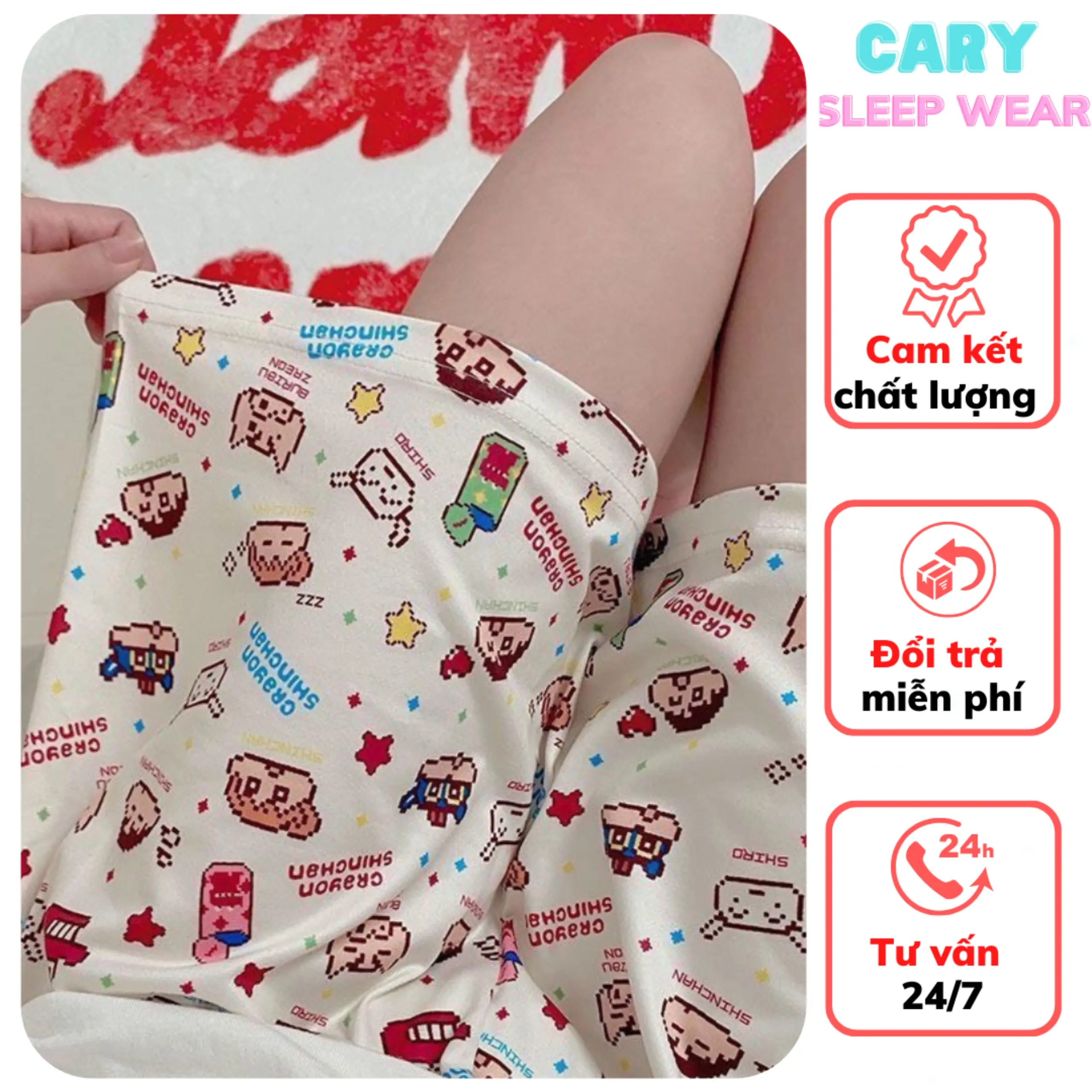 Quần đùi cotton, quần ngủ nữ chất cotton mềm mại, hoạ tiết dễ thương quần short nữ