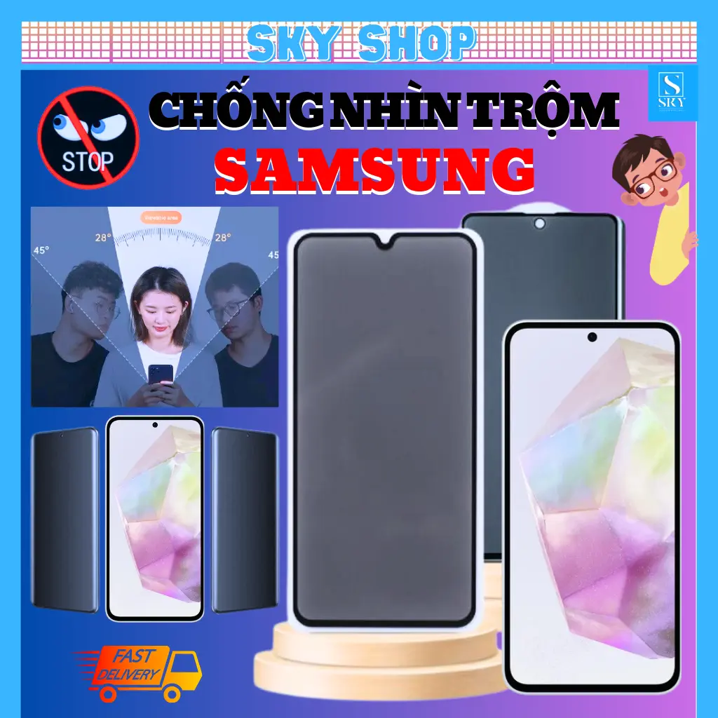 Kính cường Lực Chống Nhìn Trộm Dành Cho Điện thoại Samsung A17 A07 A34 A54 A13 A14 A16 A22 A32 A51 A52 A71 A72 A73 A24 A14 A33 A11 A12 A50 A70 A20S A70 A02 A02s A03 A03s A04 A04S A05 A05s A06 A37 A57 M12 M15 M33 M51 A35 A55 A15 A25 A35 M35 A55 A56 A36 A26