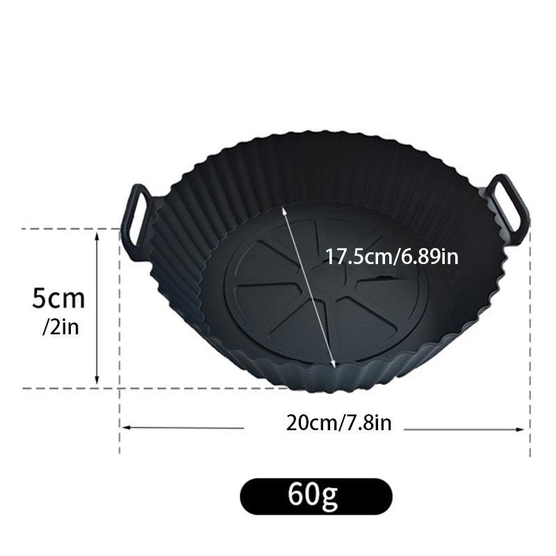 Silicone Heat Resistant Air Fryer Liner, 2/3/6 Counts Reusable Non-stick Air Fryer Baking Pan, Kitchen Baking Accessories, Baking Supplies 5